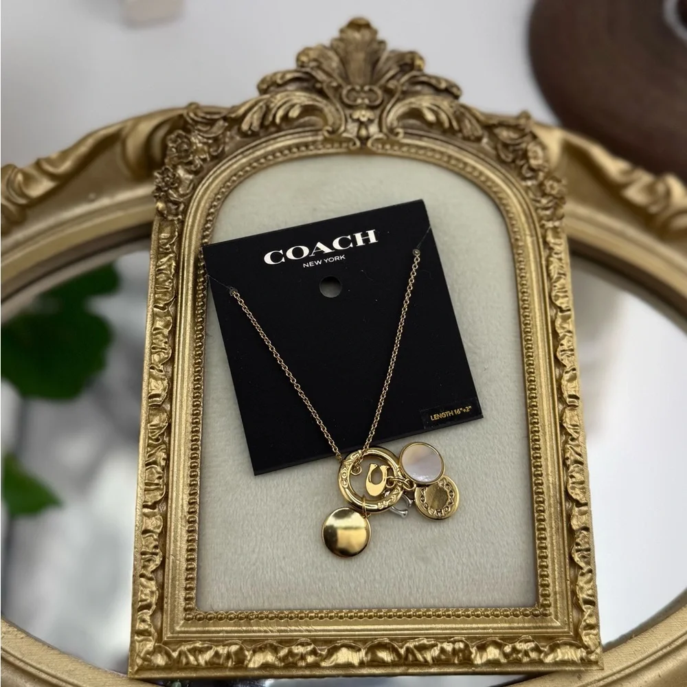 COACH New York Gold Charm Pendant Necklace – NWT - Picture 1 of 7